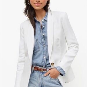 J. Crew Women's White Linen Blazer